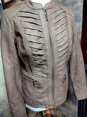 Buy 10 Wallis Petite Beige Faux Leather Military Steampunk Jacket Alternative Vgc • 13.99£