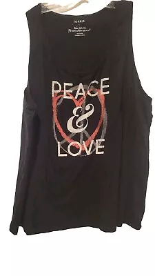 Buy Torrid Black Tank Top Plus Size 4/4X/26 Peace & Love Graphic Hippie Casual  • 14.08£