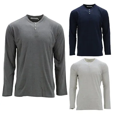 Buy Carlos Mens T Shirts Long Sleeve Crew Neck Lightweight Button Regular Winter Tee • 7.49£
