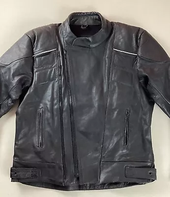Buy Louis International Heavy Leather Biker Motorcycle Jacket EU Size 56 50” • 34.99£