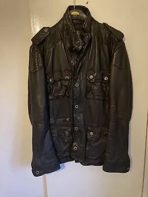 Buy Firetrap Mens Military Style Leather Jacket Med Slim    Excellent Quality Jacket • 52.75£