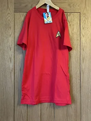 Buy Star Trek Embroidered Red Mens T-shirt Size S • 7.99£