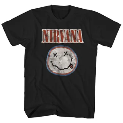 Buy Nirvana Distressed Logo Black T-Shirt OFFICIAL • 14.99£