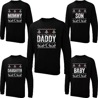 Buy Merry Christmas Family Matching Jumper Daddy Mommy Son Daughter Ugly Xmas Top • 19.99£