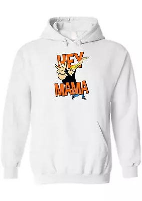 Buy Funny Johnny Bravo Hey Mama Hoodie Retro Mens Unisex Birthday Xmas Gift Present • 19.99£