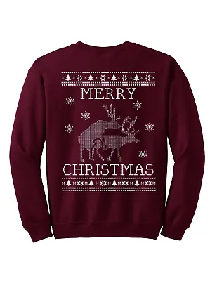 Buy Christmas Jumper Funny Merry Christmas Deer Ugly Sweatshirt Unisex Jumper Funny • 12.99£