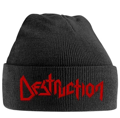 Buy Destruction Logo Embroidered Beanie Hat Official Thrash Metal Band Merch  • 22.13£