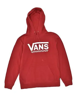 Buy VANS Mens Graphic Hoodie Jumper Medium Red Cotton AU10 • 15.79£