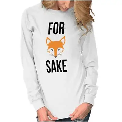 Buy For Fox Sake Foxes Pun Cute Humor Gift Idea Long Sleeve Tshirt Tee For Women • 21.78£