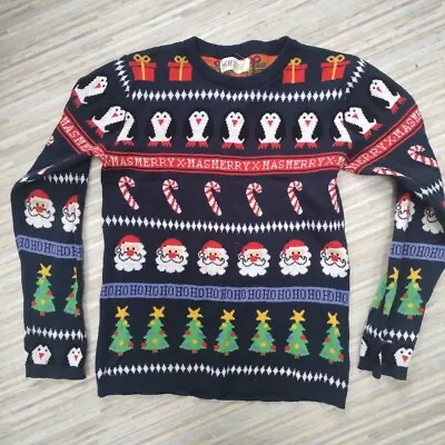 Buy H&M Boy Merry Christmas Jumper Sweatshirt 6-8 Years 122/138cms Ho Ho Ho Navy • 3.99£