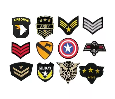 Buy Military Army Style Patches Bikers Embroidered Iron On Sew On Popular Badges • 2.79£