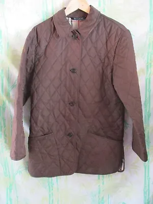 Buy Burberry Authentic Brown Quilted Button Front Barn Coat Field Jacket Large • 141.74£