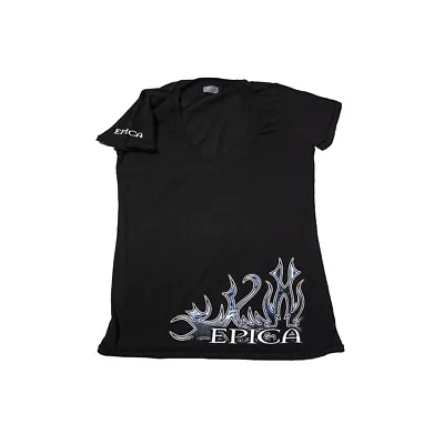 Buy EPICA - Tribal Logo / NEW L Black Ladies Deep V-Neck / DUTCH SYMPHONIC METAL • 14.43£