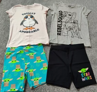Buy Girls 8 Years Disney Star Wars T-shirt & Cycle Shorts Bundle *Excellent* • 16£