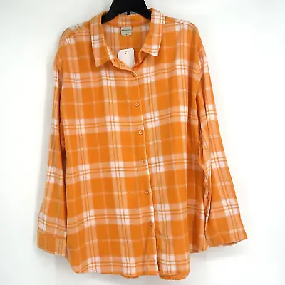 Buy UG Apparel Orange Boyfriend Plaid Flannel Shirt Button Front Long Sleeve Sz 1X • 17.37£