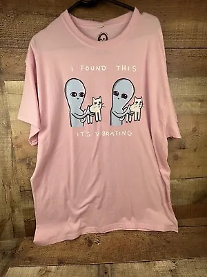 Buy Strange Planet Nathan Pyle T Shirt Adult XL Vibrating Cat Pink Short Sleeve NEW • 11.87£