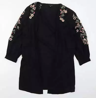 Buy New Look Womens Black Floral Jacket Size 6 • 8£