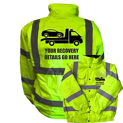 Buy Personalised Custom Recovery Truck Details Yellow Bomber Jacket Safety Workwear • 28.99£