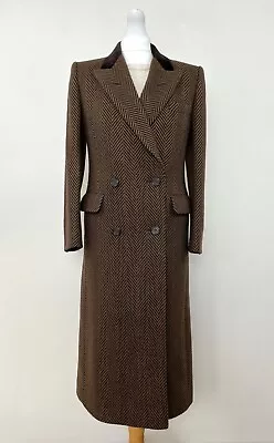 Buy AQUASCUTUM Brown Vintage Wool Jacket Size UK 12 USA 8 ITA 44 Large Trench Coat • 259£