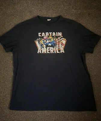 Buy Marvel Captain America Navy T-shirt 3XL  • 8£