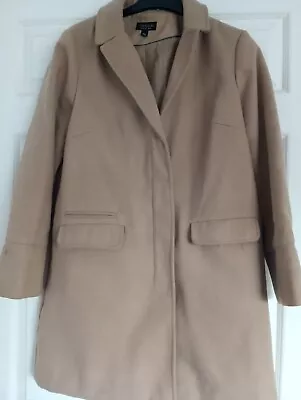 Buy TOPSHOP Stylish Light Brown Beige  Long Jacket Coat - UK 10 / EUR 38 / US 6 Used • 9£