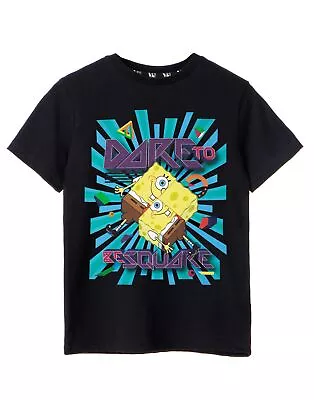 Buy SpongeBob SquarePants Black Short Sleeved T-Shirt (Boys) • 10.99£