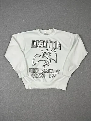 Buy Led Zeppelin Sweatshirt Womens S White United States Of America 1977 Pullover • 19.18£