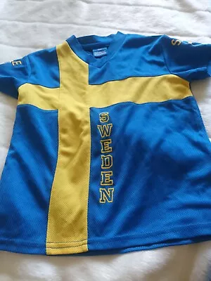 Buy Sweden Tshirt Football Top 3-4 Years Swedish • 3£