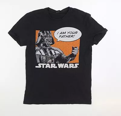 Buy Star Wars Mens Black Cotton T-Shirt Size S Round Neck - Darth Vader • 3.50£