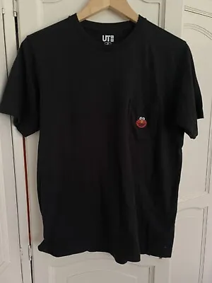 Buy Uniqlo X Kaws Elmo Black T-shirt Size S • 50£