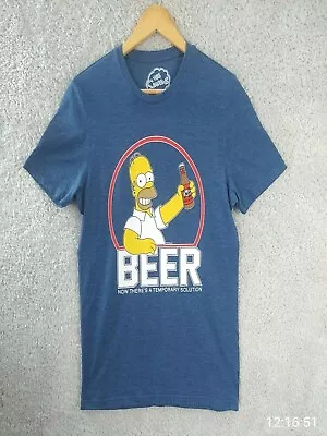 Buy The Simpsons T Shirt Mens Small Blue Graphic Print Duff Beer Spellout  • 4.36£
