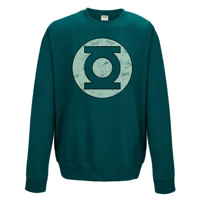 Buy Green Lantern Distressed Logo Men's Green Sweatshirt • 24.95£