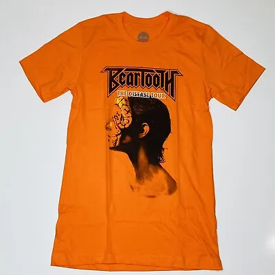 Buy BEARTOOTH T Shirt Sz Sm Disease Tour 2018 Orange Red Bull Records NEW Face Logo • 17.99£
