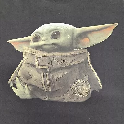 Buy Star Wars T-Shirt-Size Medium-Baby Yoda The Mandalorian Black Cut Off/ Cropped  • 14.37£