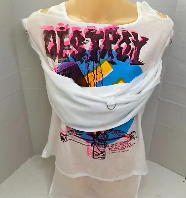 Buy DESTROY BONDAGE SHIRT Anarchy Jesus Punk Symbol Muslin Straight Jacket-SIZES S M • 52£