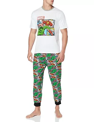 Buy Marvel Comics Mens Pyjamas Hulk Iron Man Spiderman Captain America PJs XS To XXL • 17.95£