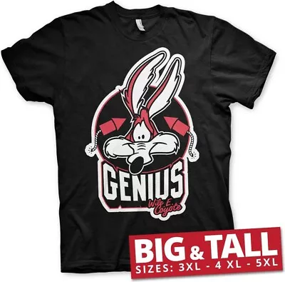 Buy Looney Tunes Wile E. Coyote Genius Big & Tall T-Shirt Black • 32.16£