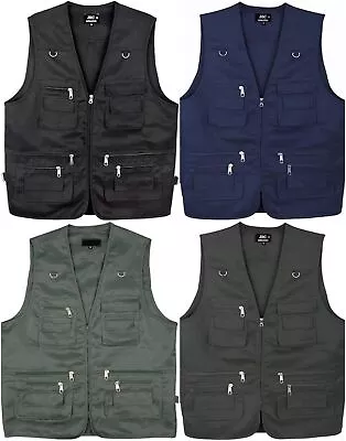Buy Men Sleeveless Waistcoat Jacket Multi Pocket Outdoor Utility Vest Tectical Gilet • 17.99£