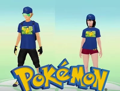 Buy Pokemon GO Promo Code TCG Blue Pikachu Costume Confirmed Avatar Blue T-shirt Cap • 7£