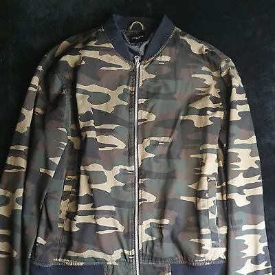 Buy Mens New Look Camo Camouflage Zip Jacket XL • 14.99£