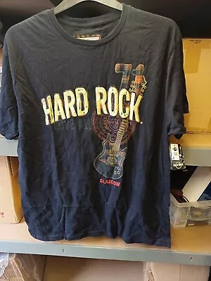 Buy Hard Rock Cafe Glasgow Mens Tartan Black T-Shirt New With Tags Adult Size Xl • 12£