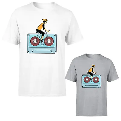 Buy Retro Bike Unisex T Shirt Funny Cassette Tape Bicycle Music DJ  Tee Top • 9.99£