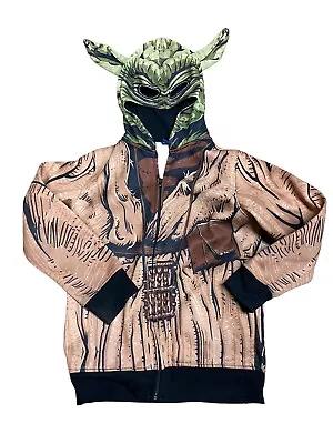Buy YODA STAR WARS Zip-Up Sweatshirt Costume Hoodie With Mask Boys Small • 7.72£