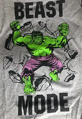 Buy The Incredible Hulk Grey & Black Ringer XXL Marvel Comics Poly/Cotton T-Shirt • 18.82£