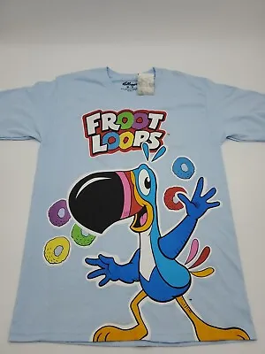Buy Froot Loops Kellogg's Size Medium Toucan Logo Shirt Light Blue Graphic Tee.#4418 • 8.86£