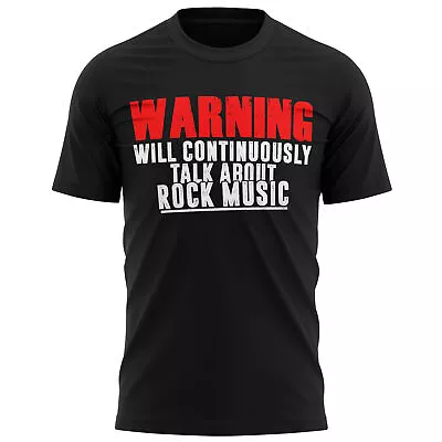 Buy Warning Will Continuously Talk About Rock Music T Shirt Funny Birthday Gifts Men • 12.95£