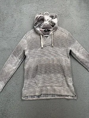 Buy The North Face Sweatshirt Womens Medium Grey Striped Hoodie Pullover Drawstring • 33.76£