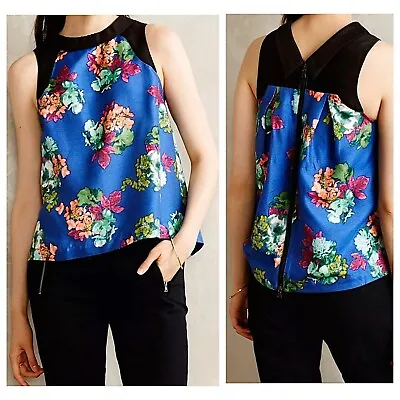 Buy Anthropologie Floral Halter Zipper Sleeveless Size 2 Top • 21.88£