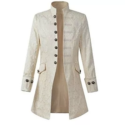 Buy Vintage Gothic Brocade Jacket Medieval Cosplay Costumes Steampunk Long Clothes • 58.54£