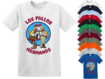 Buy Los Pollos Hermanos T-shirt Saul Meth Blue Crystal Spoof Vamonos Pest Tshirt • 11.99£